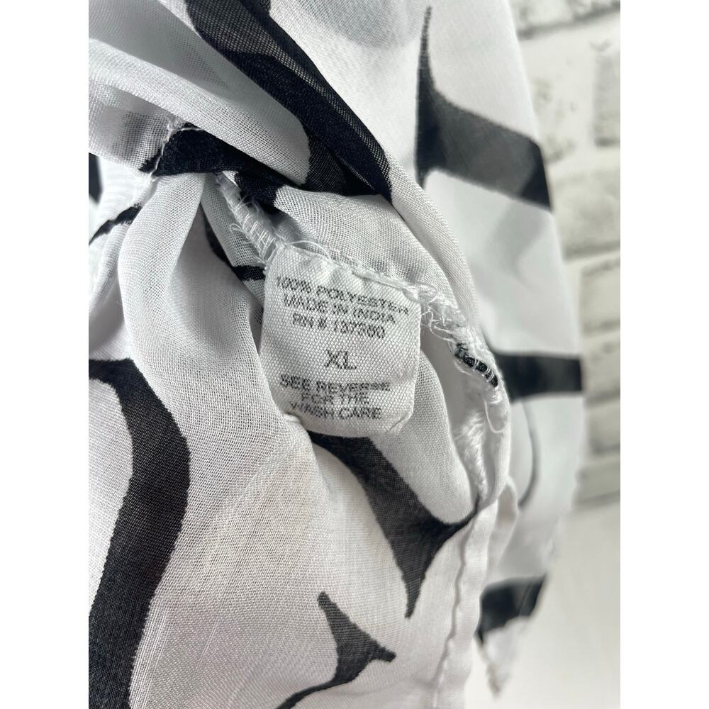 Live 4 Truth Chiffon Sheer Letter Print Button Down Tunic Top Shirt XL White - Picture 4 of 9